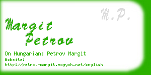 margit petrov business card